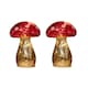 image 1 of Pair of 16cm Battery Light up Christmas Mushroom Decoration with Warm White LEDs