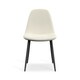 image 3 of Set Of 2 Maya Boucle Dining Chair Modern Padded Seat Metal Legs Kitchen White | Ivory White