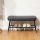 image 7 of HOMCOM Shoe Bench, PU Leather Shoe Storage Bench for Entryway, Charcoal Grey | Grey | Charcoal grey