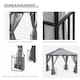 image 4 of Outsunny 3 x 3m Garden Gazebo Patio Party Tent Shelter Outdoor Canopy Double Tier Sun Shade with Metal Frame and Netting, Light Grey