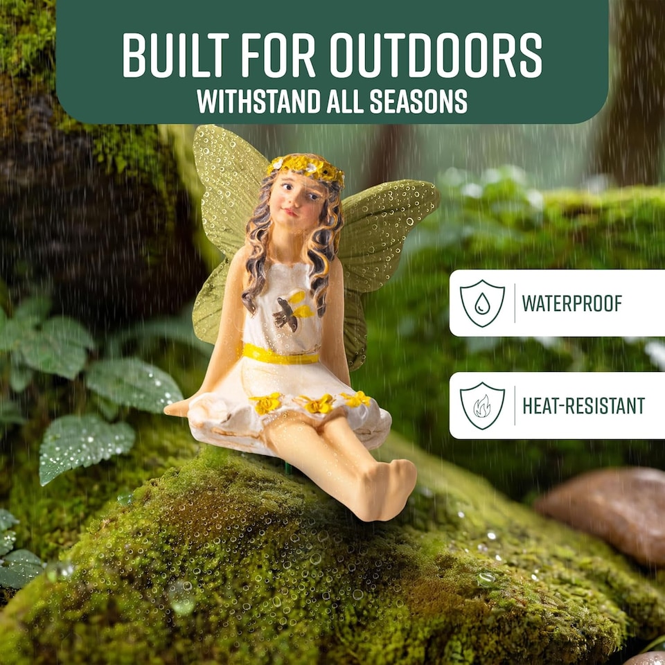 image 1 of GloBrite Set of 6 Mini Fairy Garden Ornaments Outdoor Decor