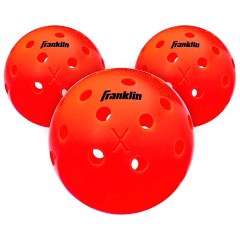 image 1 of Franklin Sports Outdoor Pickleballs - X-40 Pickleball Balls - USA Pickleball (Usapa) Approved - 3 Pack Outside Pickleballs - Ember - Us Open Ball