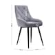 image 3 of Living and Home Velvet Metal Legs Button Upholstered Dining Chair - Set of 2