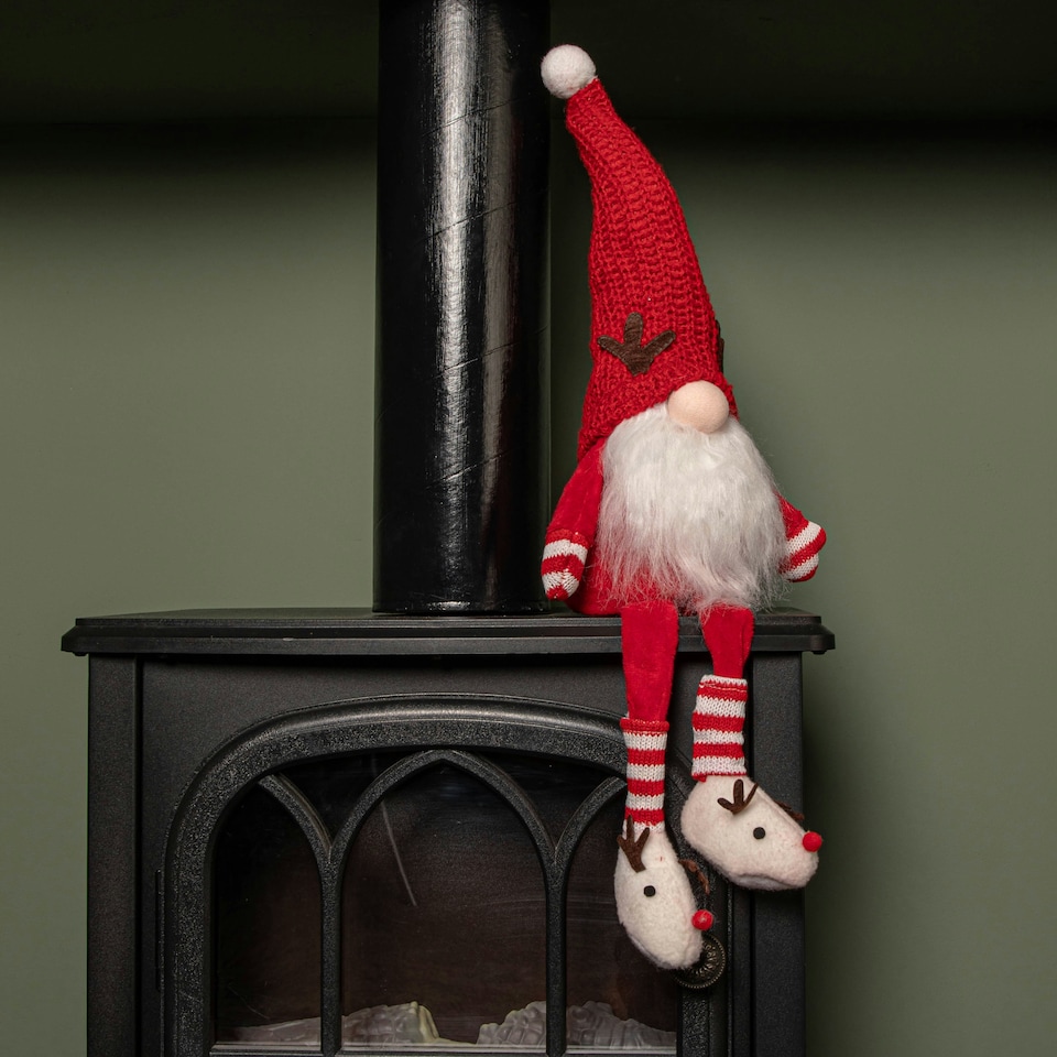 image 1 of 55cm Red and White Sitting Mr Claus Christmas Gonk with Dangly Legs
