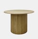 image 2 of OHS Madison Ribbed Round Dining Table Wood Effect