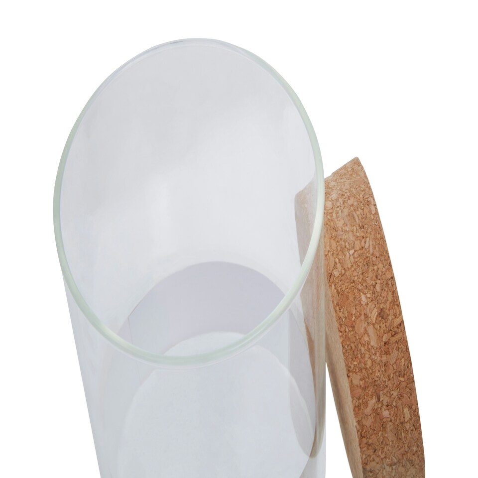 image 1 of Interiors by Premier Small Glass Jar, Eco-Friendly Glass with Airtight Cork Lid and Chalkboard Label, Perfect for Storing Spices