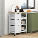 image 2 of HOMCOM Rolling Kitchen Island Cart, Bar Serving Cart, Compact Trolley White