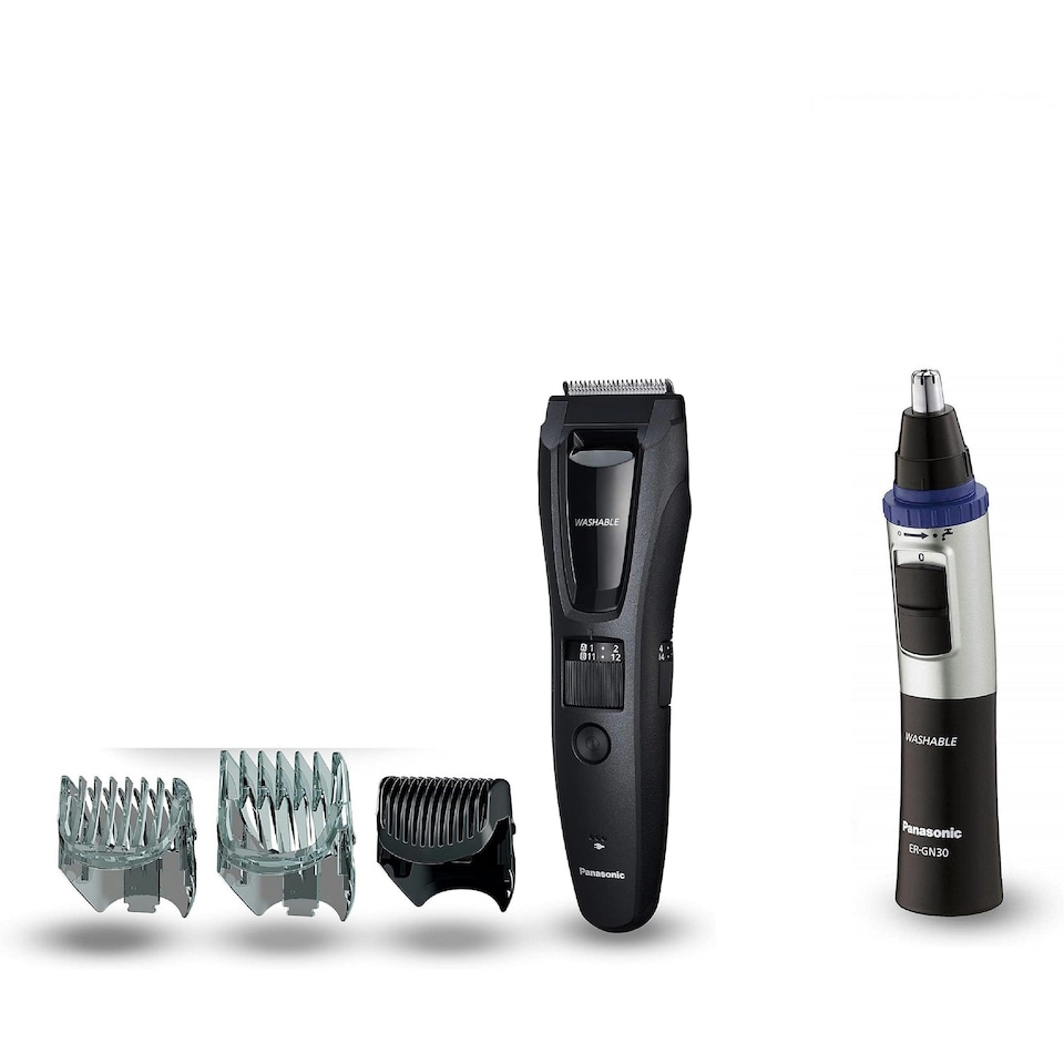 image 1 of Panasonic ER-GB62 & ER-GN30 Black Body, Facial Hair Trimmer Set