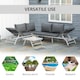image 8 of Outsunny 3 Pcs Garden Seating Set w/ Sofa Lounge Table Outdoor Patio Furniture