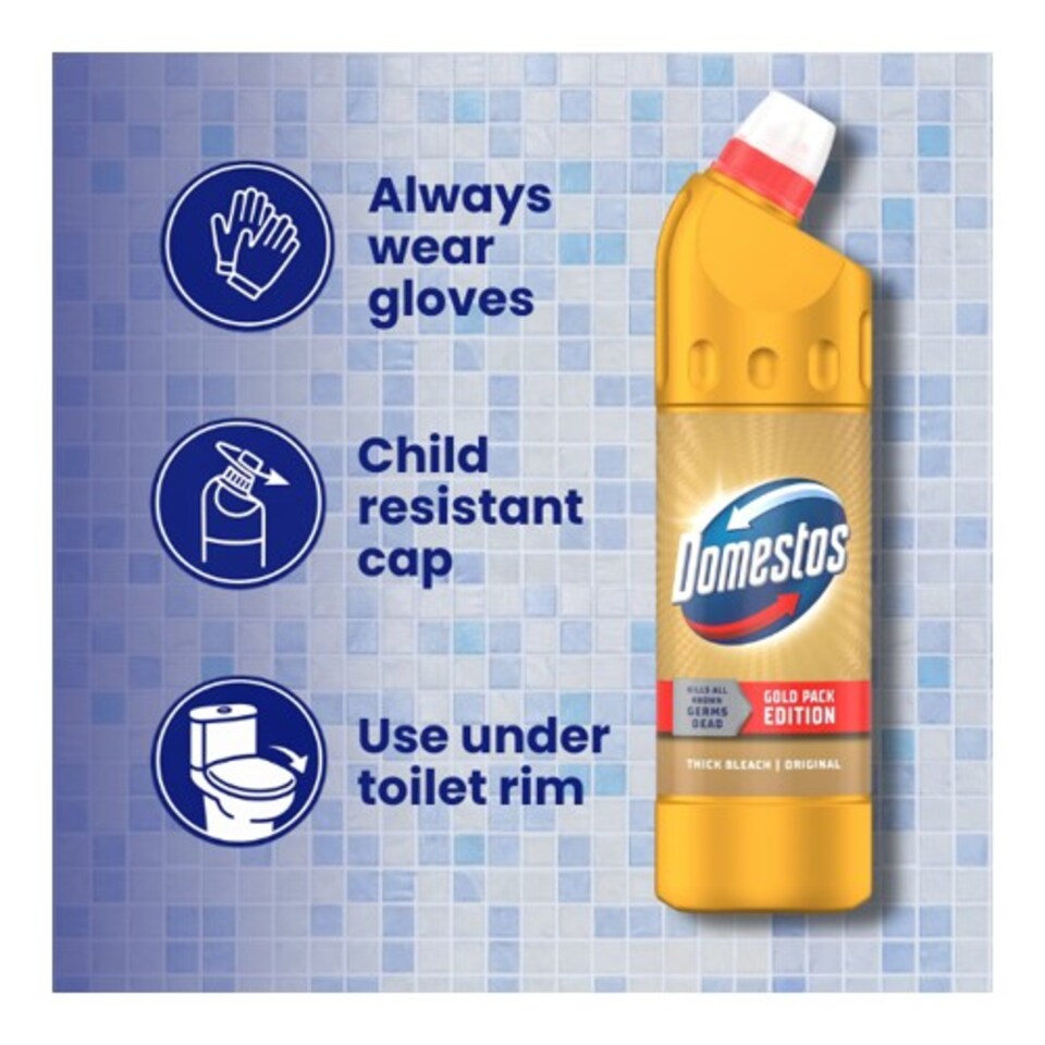 image 1 of Domestos Original Gold Pack Edition Thick Bleach 750ml