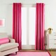 image 1 of OHS Stripe Print Ultra Blackout Panel Pair Eyelet Curtains, 90x90" Pink