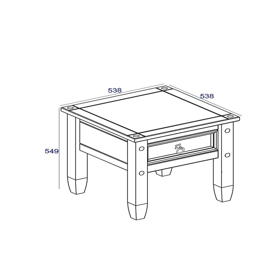 image 1 of Core Products Corona Grey, Lamp Table H55cm x W53.8cm x D53.8cm Grey