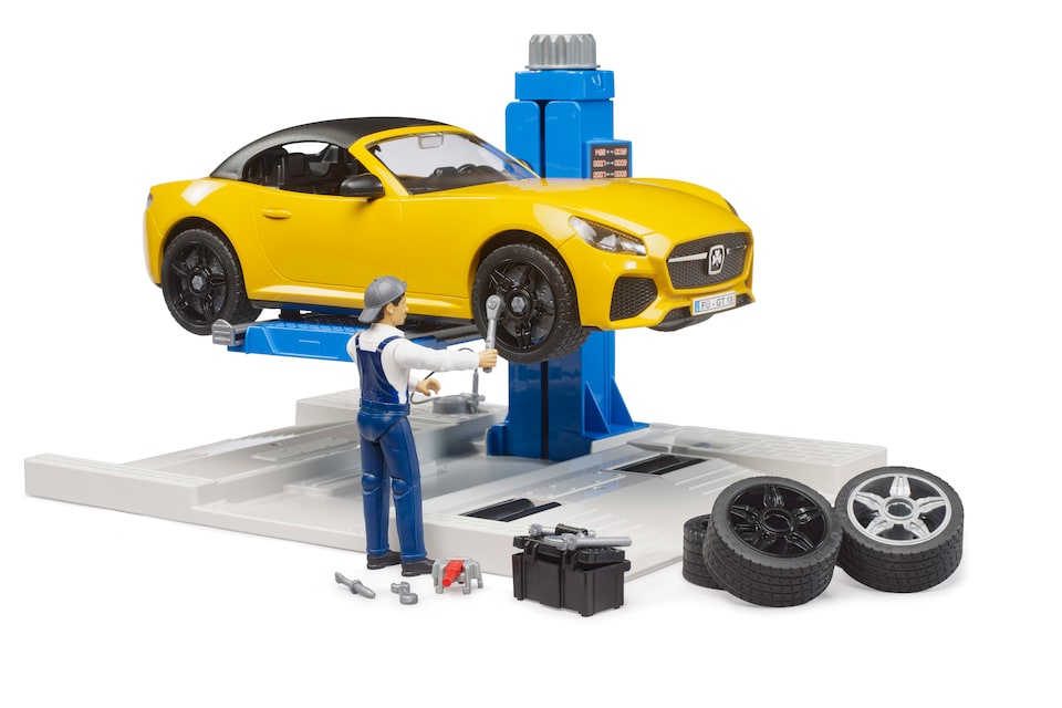 image 1 of Bruder bworld Car Service Centre BRUDER Roadster Detailed Vehicle & Playset Model