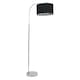 image 1 of ValueLights Curva Chrome Arched Floor Lamp with Black and Metallic Chrome Inner Shade & Bulb | Black