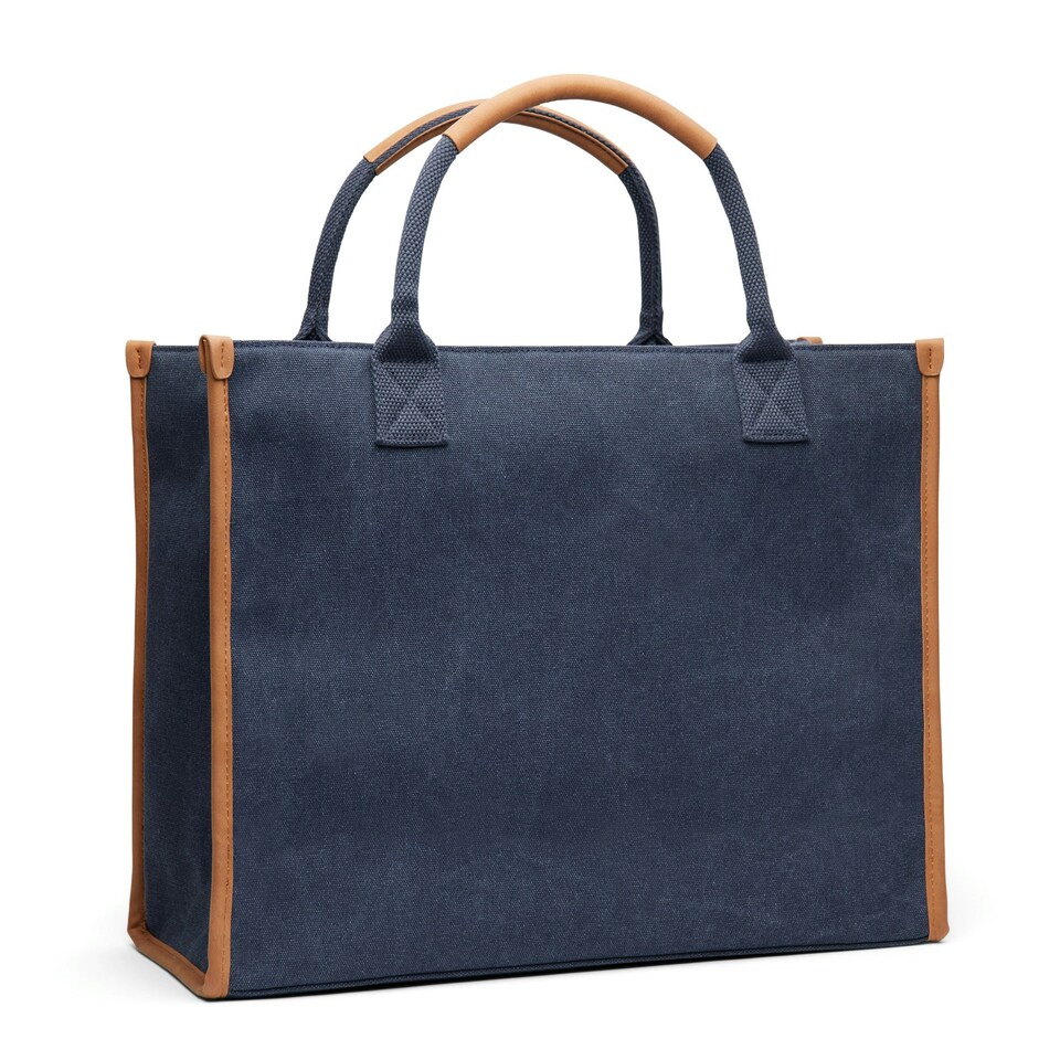 image 1 of Vinga Bosler Recycled Canvas Tote - Navy - One Size Blue
