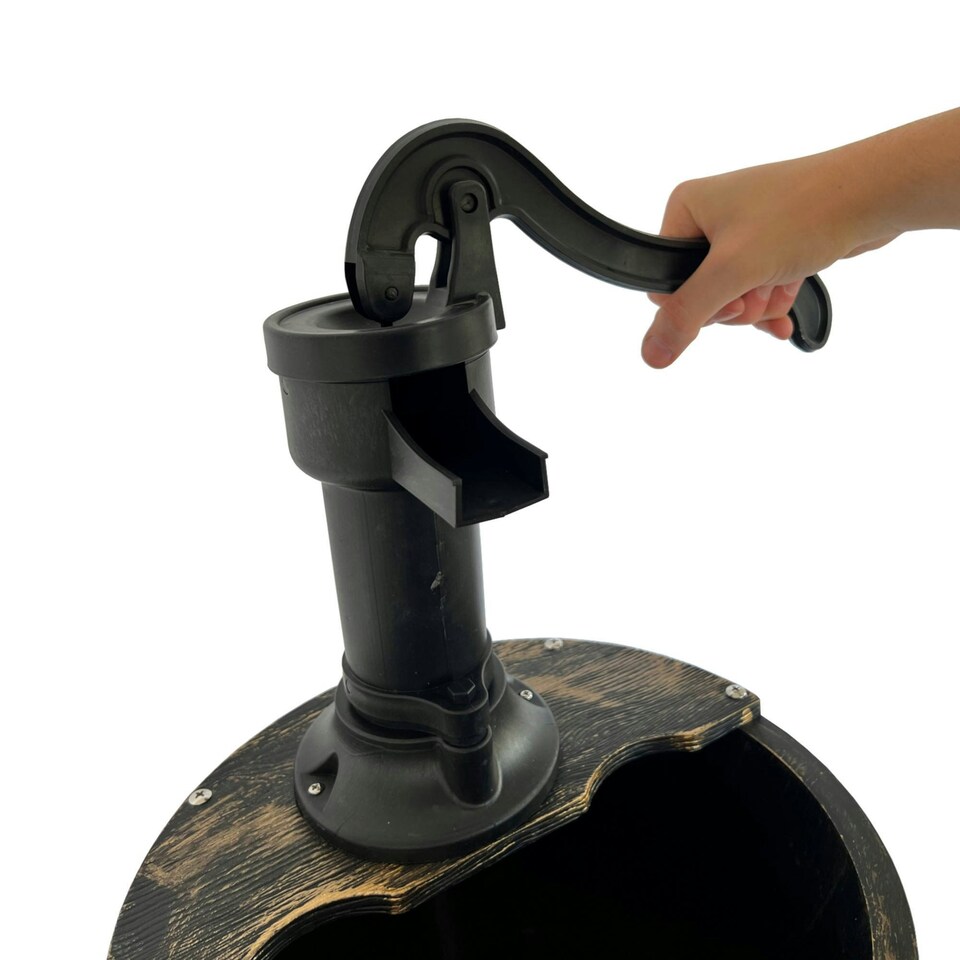 image 1 of Oypla 2 Tier Cascading Barrel Garden Water Pump Fountain Feature