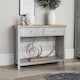 image 1 of Console Table 2 Drawer Telephone Table Metal Handles Hallway Storage | Grey