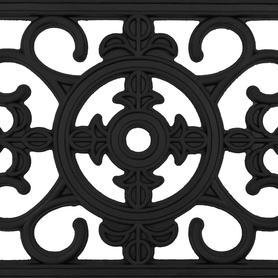 image 1 of JVL Lexi Wrought Iron Effect Rubber Door Mat and Runner Set - Black