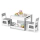 image 1 of COSTWAY Kids Table and 2 Chairs Set Multifunctional Gray