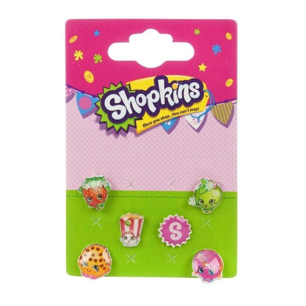 Shopkins Girls Characters Earring Set (Pack of 6) Multi Multicoloured One Size 1