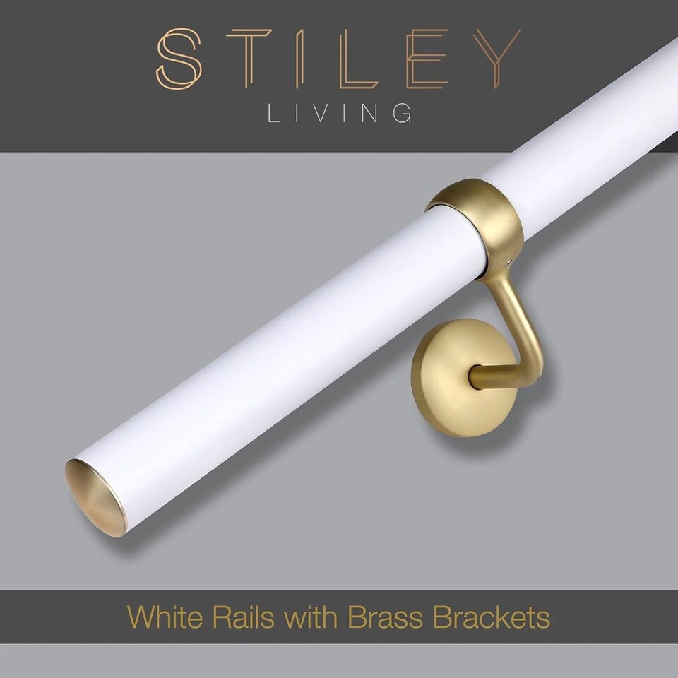 image 1 of Stiley Living Wall Mounted Handrail Kit, Banister System with Brackets and Fixings