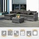 image 3 of 6pc Outsunny Deluxe Rattan Furniture Set- Grey Garden Furniture Set