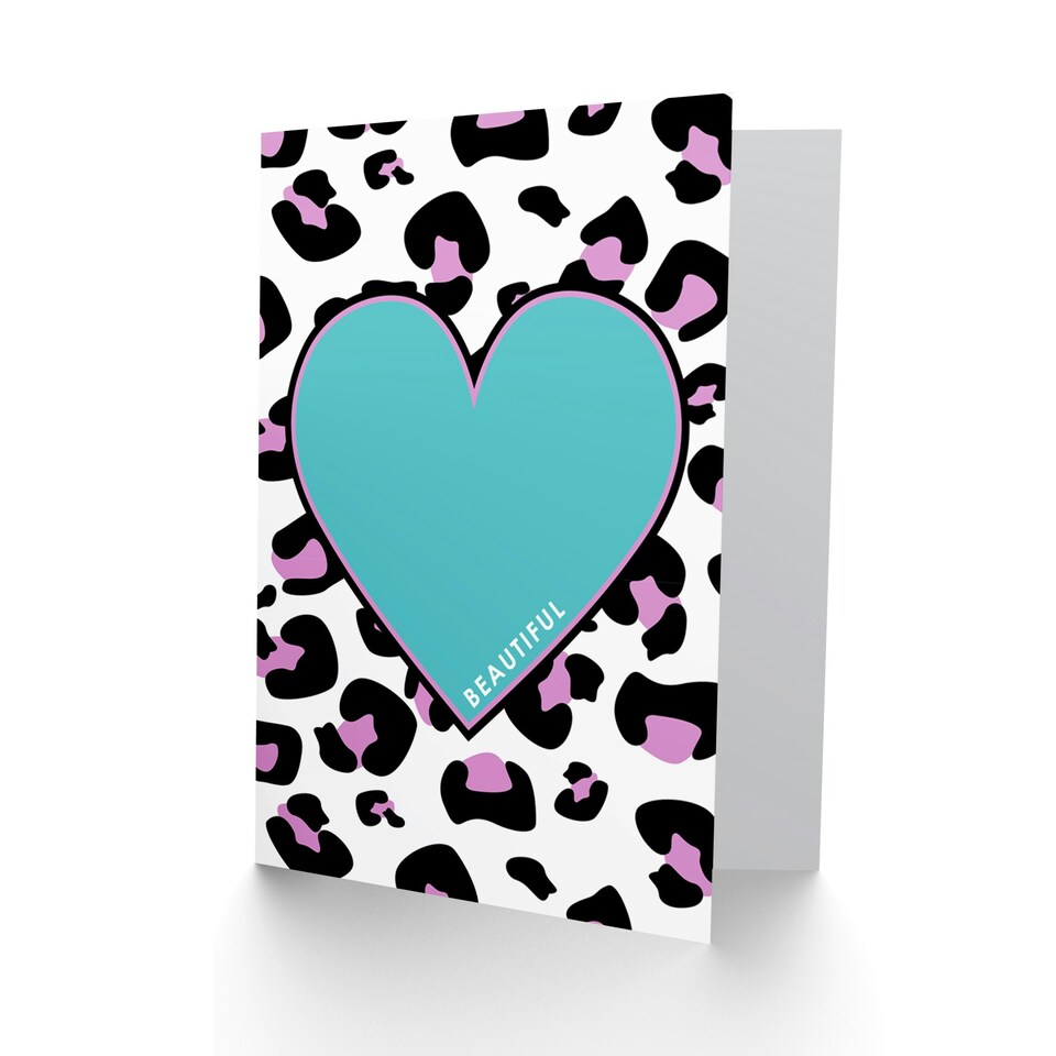 image 1 of Heart Beautiful Purple Leopard Quote Card