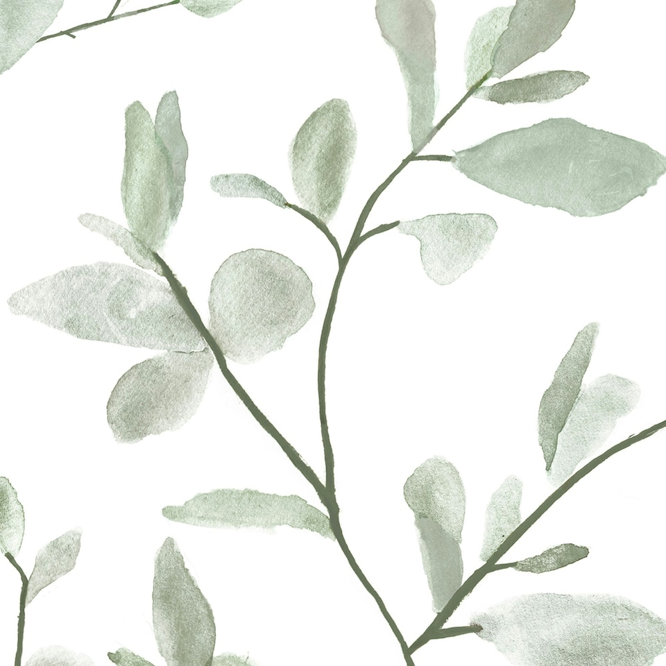 image 1 of Superfresco Easy Eugenie Leaf Trail Green Wallpaper Green | White