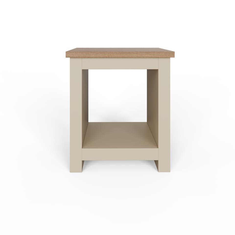 image 1 of Lancaster Side Table with Shelf | Cream | Cream