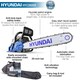 image 2 of Hyundai 20" 62cc Petrol Chainsaw, 2-Stroke Easy-Start | HYC6200X