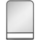 image 1 of HOMCOM Modern Square Wall Mirror with Storage Shelf, 70  50 cm Mirrors for Living Room, Bedroom, Black