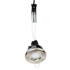ValueLights 4 Pack Bathroom Shower IP65 Gloss Brushed Chrome GU10 Ceiling Downlights