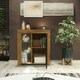 image 6 of Sideboard 75cm – Oak Matt Body & Black Matt Door – Modern Cabinet with Glass Shelves and LED Brown | Black