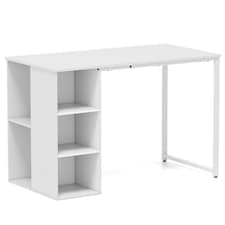 COSTWAY Computer Office Desk with 5 Compartments White White