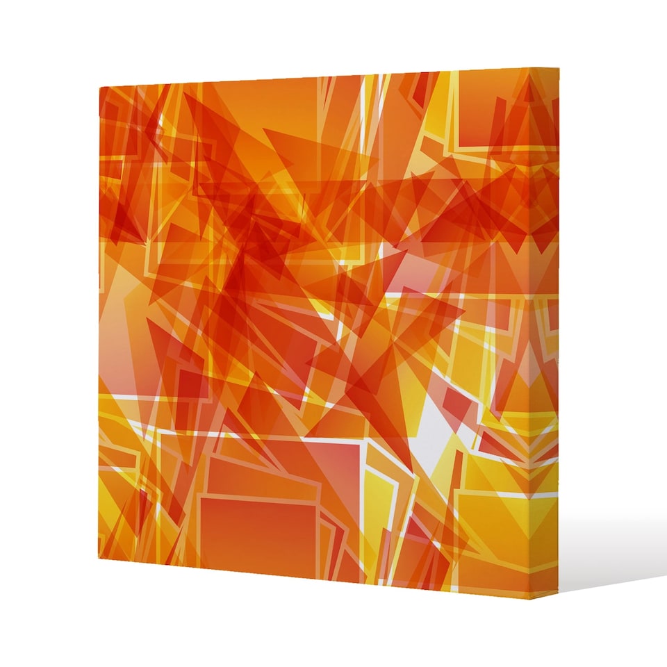 Orange Geometric (Canvas Print) / 90 x 90 x 4cm | Multi