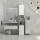 image 7 of kleankin High Gloss Bathroom Storage Cabinet with Adjustable Shelves White