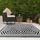 image 7 of JVL Lightweight Reversible Outdoor Rug – Tile Pattern, Plastic Woven, 150 x 210 cm