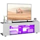image 1 of HOMCOM TV Stand 145cm TV Unit with Glass Shelves RGB LED Light