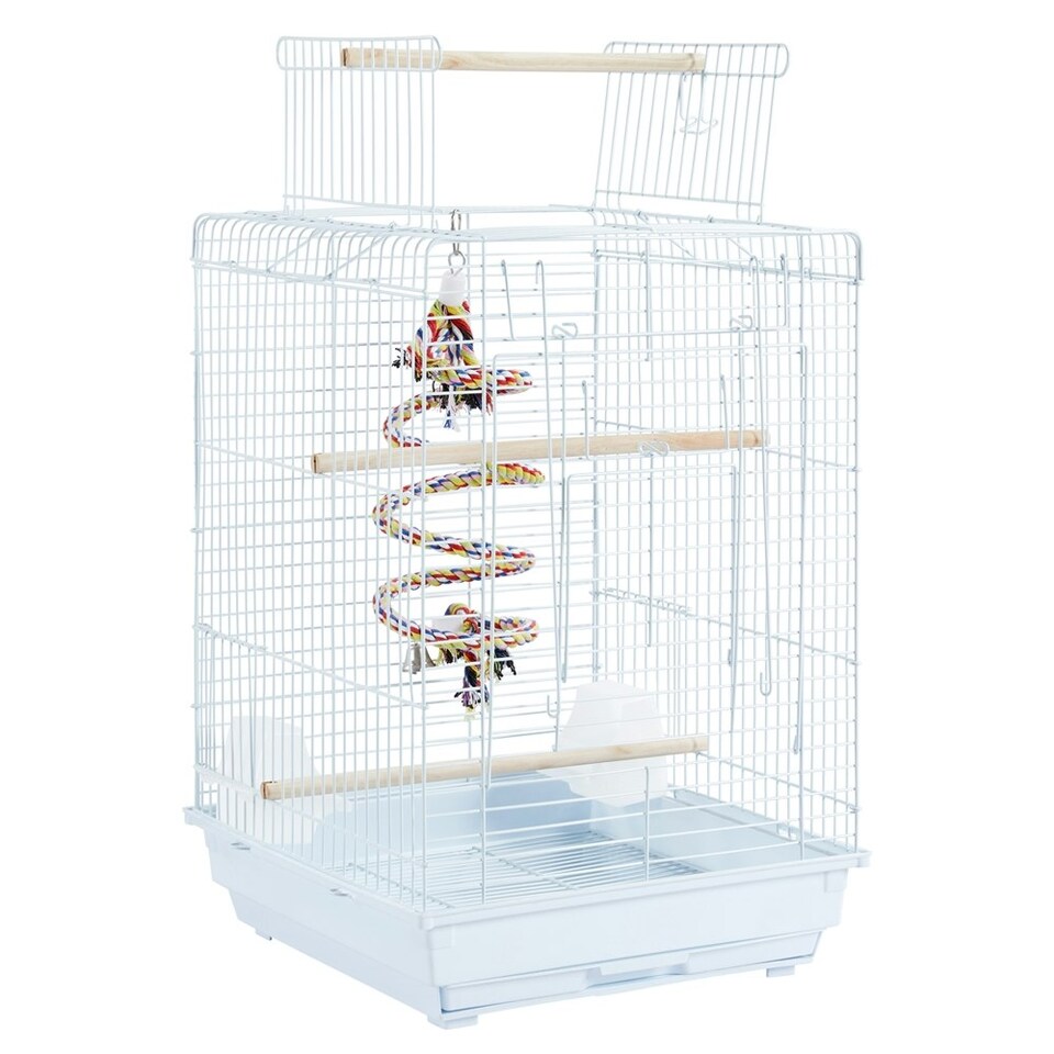 image 1 of Yaheetech 58 cm Tall Open Top Travel Bird Cage Black