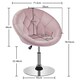 image 3 of Yaheetech Height Adjustable and Round Tufted Back Swivel Chair | Pink