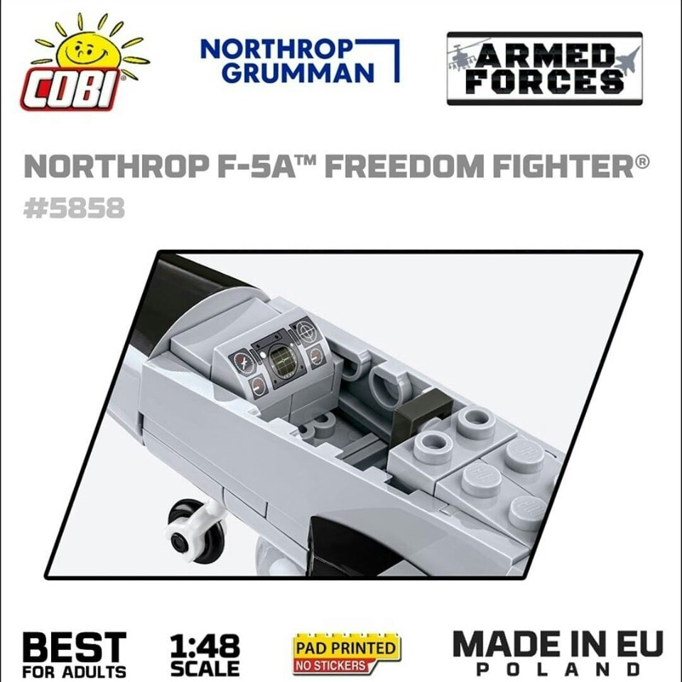 image 1 of Northrop F-5E Freedom Fighter brick plane model - COBI 5858 - 335 bricks