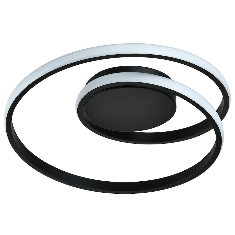 image 1 of Modern Single Loop Strip Flush LED Powered Ceiling Light Fitting in Black Sand