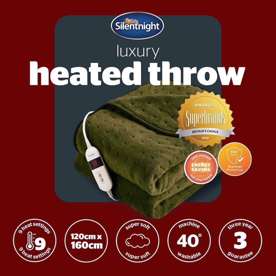 image 1 of Silentnight Comfort Control Heated Throw Fleece Electric Blanket Fast Heat Up