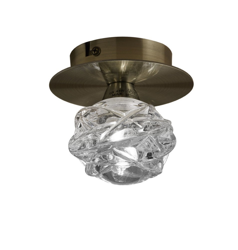Netlighting Maremagnum Ceiling 1 Light G9 Antique Brass in Bronze