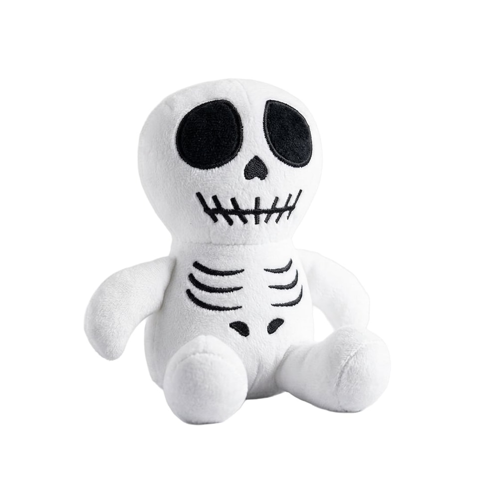 image 1 of Skeleton Plush Halloween Character Squeaky Dog Toy 17cm