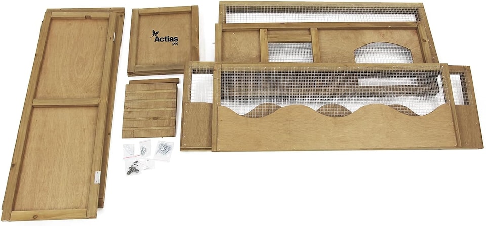 image 1 of Actiaspet Large Wooden Tortoise House & Run Small Animal Enclosure