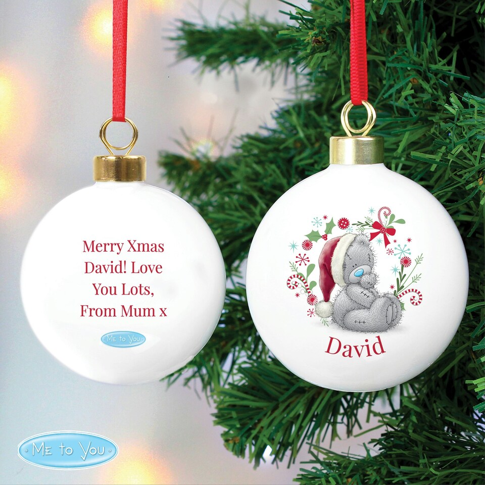 image 1 of Personalised Me To You Christmas Bauble