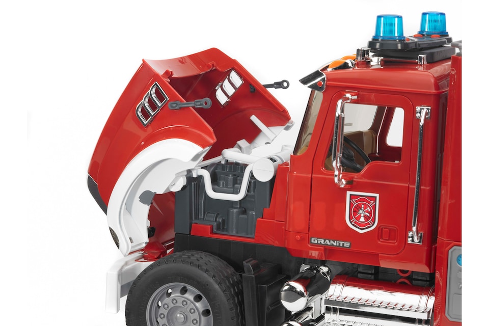 image 1 of Bruder MACK Granite Fire engine with ladder, waterpump and L S Modu Detailed Vehicle & Playset Model