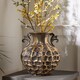 image 2 of Vintage Textured Vase with Handles Bronze