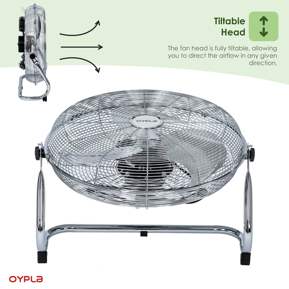 image 1 of Oypla Electrical 18" Chrome 3 Speed Free Standing Gym Fan